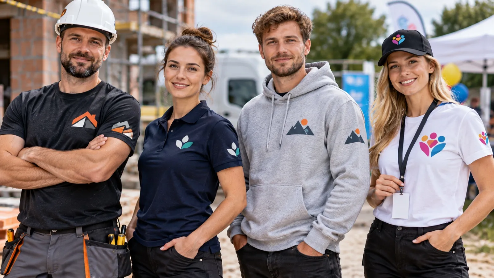 Przykłady koszulek polo, bluz i T-shirtów z nadrukami dla różnych grup